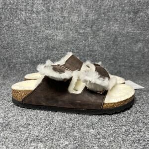 Birkenstock Sandals Womens Size 5 Brown Arizona Shearling Made in Germany EU 36
